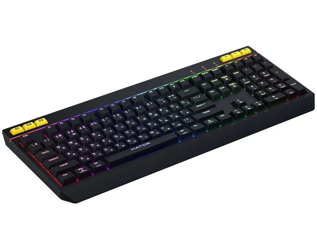 Клавіатура ігрова мембранна HATOR HTK-402UA USB Icefall Black - фото 2