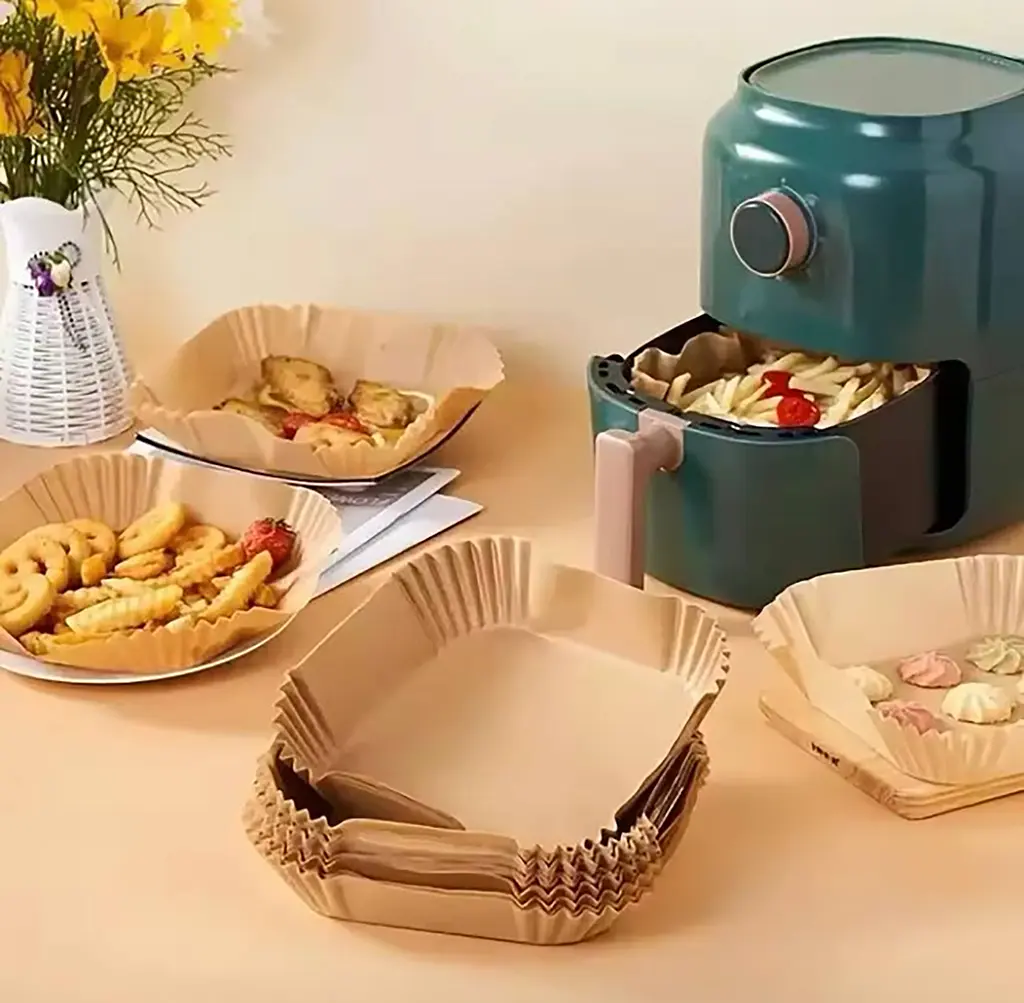 Одноразовые пергаментные формы для выпечки и жарки в аэрофритюре и мультиварке, квадратные, 20х20см, 100 шт Коричневый 88342 - фото 6