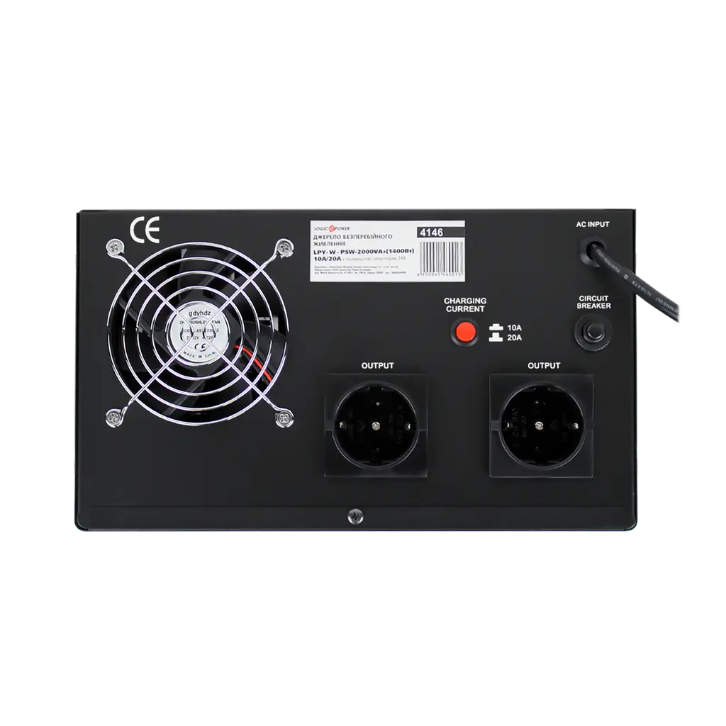 ДБЖ з правильною синусоїдою 24V LPY-W-PSW-2000VA+ (1400Вт)10A/20A - фото 5