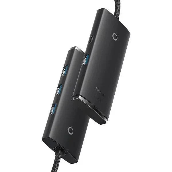 USB-хаб Baseus Lite Series 4-in-1 Hub Adapter Black (WKQX030401) [105720] - фото 2