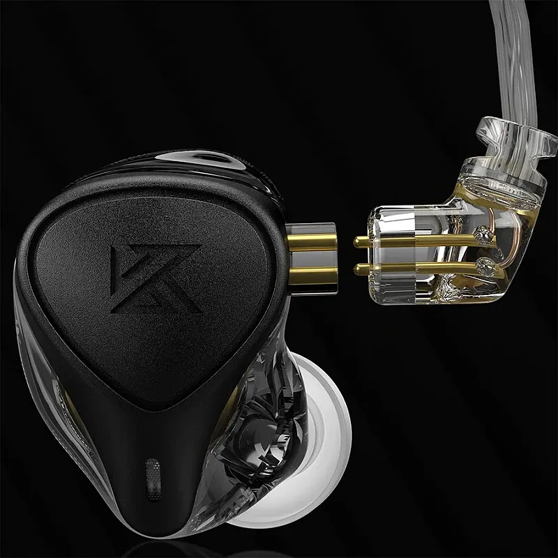 Гібридні навушники KZ ZEX Pro With MIC з електростатичними та арматурними випромінювачами чорні - фото 2