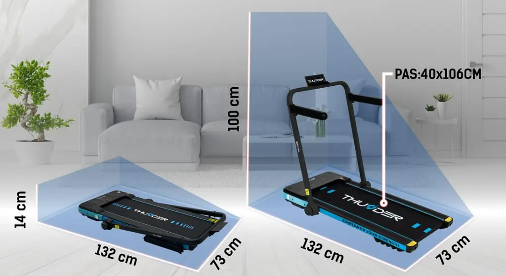 Беговая дорожка THUNDER IMPACT-BLUE - фото 4