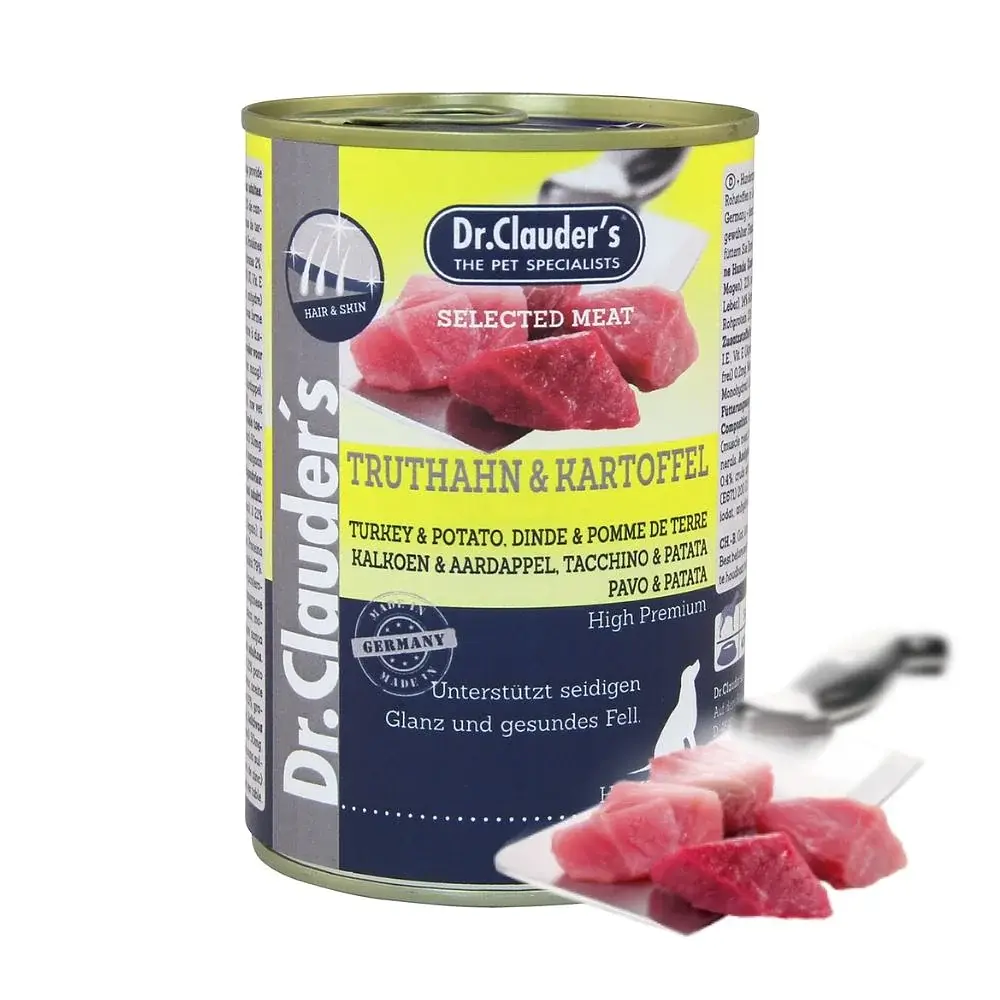 Консерви для собак Dr.Clauder's Selected Meat Turkey & Potato з індичкою та картоплею, 400г