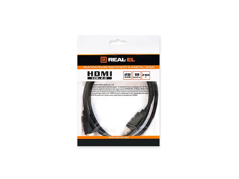 Кабель REAL-EL (EL123500011) HDMI-HDMI M/M v2.0 1м - фото 3