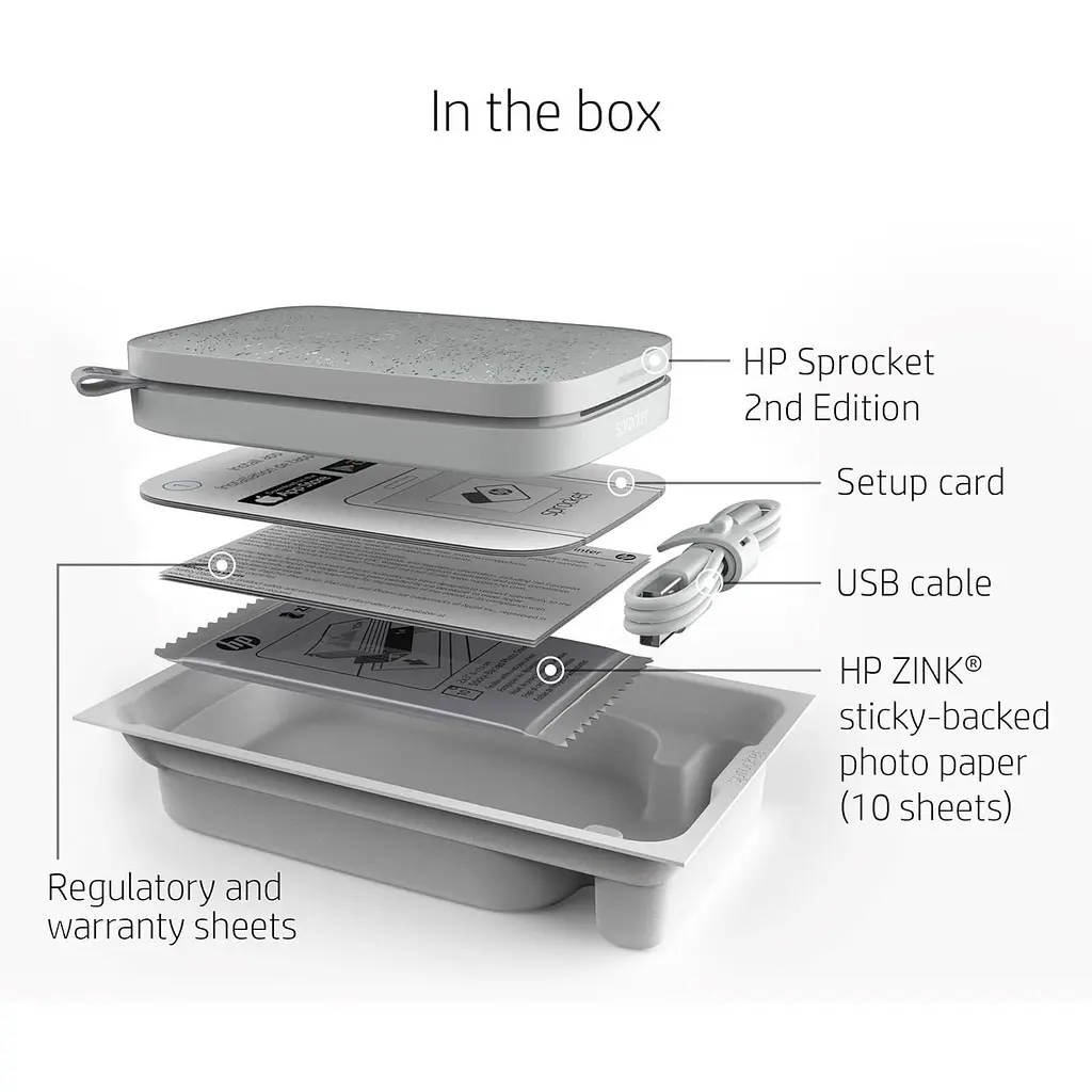 Портативный фотопринтер HP Sprocket 2x3 White (HPISPW) [141287] - фото 7