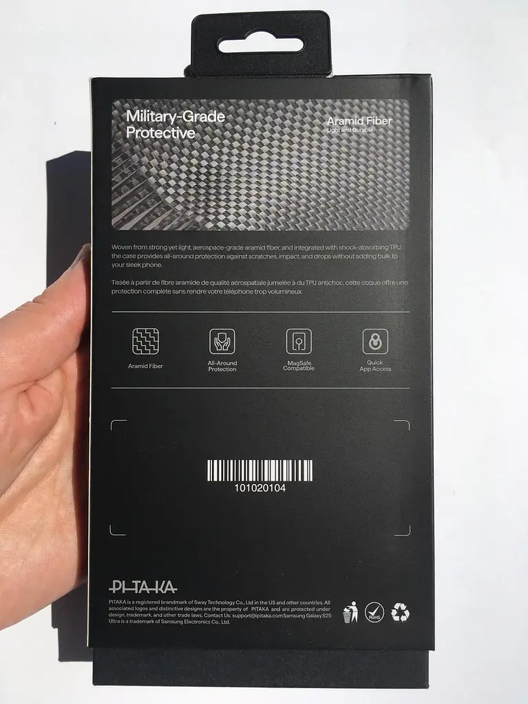 Чохол протиударний Pitaka PinButton Case MagSafe для Samsung Galaxy S25 Ultra (S938) Black-Grey PBS2501U - фото 3