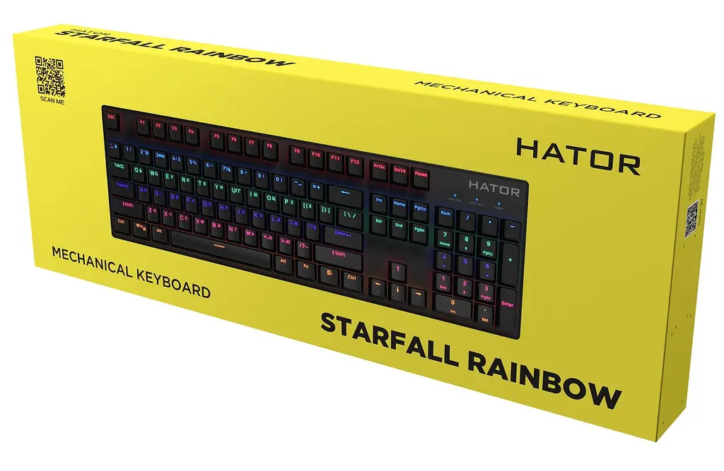 Клавіатура HATOR Starfall Rainbow Origin Red RGB USB Black (HTK-608) Б/в - фото 7
