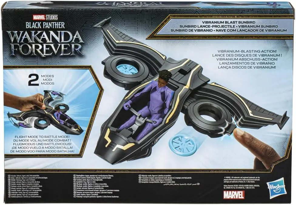 Ігровий набір Чорна Пантера з літаком Hasbro Marvel Black Panther Wakanda Forever and Vibranium Blast Sunbird фігурка 15 см (SKU-237) - фото 7