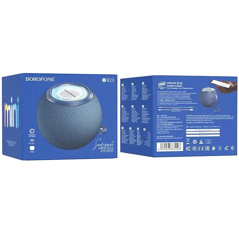 Bluetooth Колонка Borofone BR23 Sound ripple sports Dark blue - фото 4
