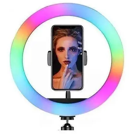 Лампа кільцева Ring RGB MJ18 18 см з пультом та штативом - фото 3