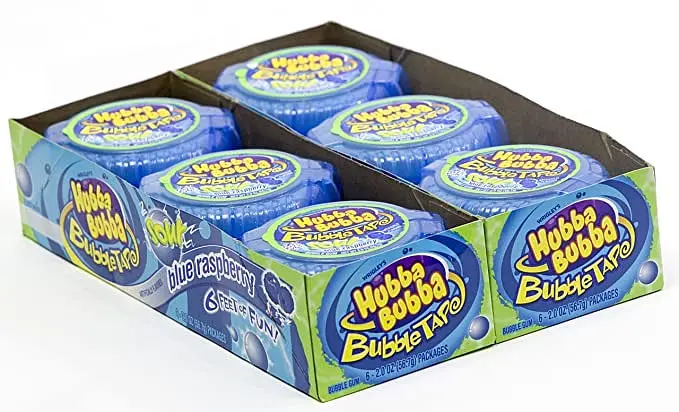 Жуйка Hubba Bubba Blue Raspberry Bubble Tape Sour Блок 12х56 g