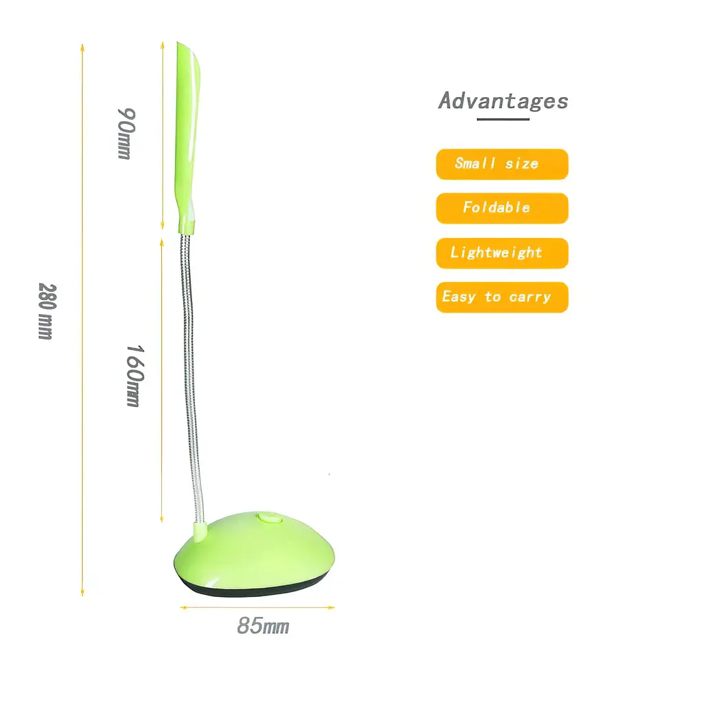 Настільний світильник на батарейках 3хААА "LED DESK Light X-7188" Салатовий, LED лампа настільна (ST) - фото 8