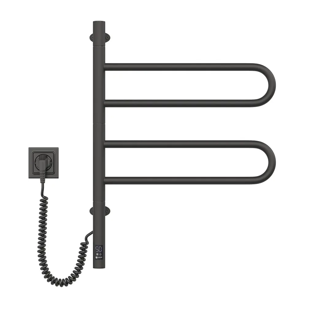 Електрична рушникосушка Navin Fouette 480x600 Sensor з таймером, чорний муар 00-044050-5080, Чорний матовий, Електронний - фото 4