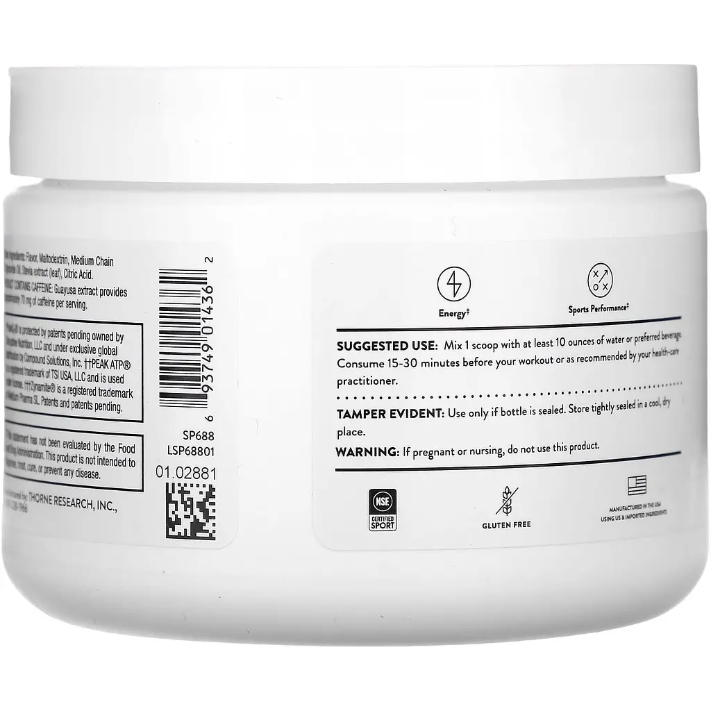 Предтренировочный комплекс Thorne Pre-Workout Elite цитрус и ягоды 122.6 г - фото 7