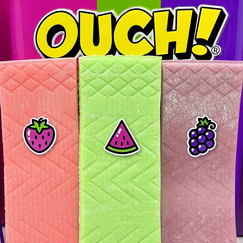 Жувальна гумка Ouch! Bubble Gum Assorted Flavour 21шт, 56.7г - фото 4