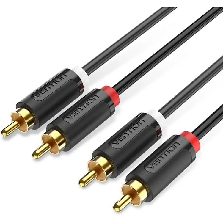 Кабель мультимедійний 2xRCA M to 2xRCA M 1.5m black Vention (BCMBG)