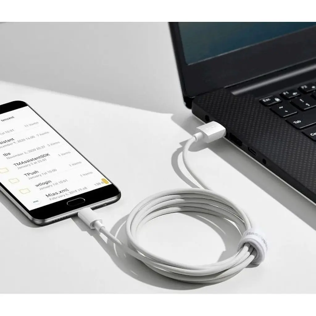 Кабель Baseus Simple Wisdom Data Cable Kit USB to Micro 2.1A White 2шт. (TZCAMZJ-02) [123927] - фото 5