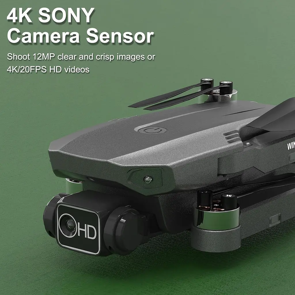 Дрон Wipkviey з камерою 4K Professional для дорослих початківців, B12 GPS складаний професійний RC Quadcopter Б/в - фото 3