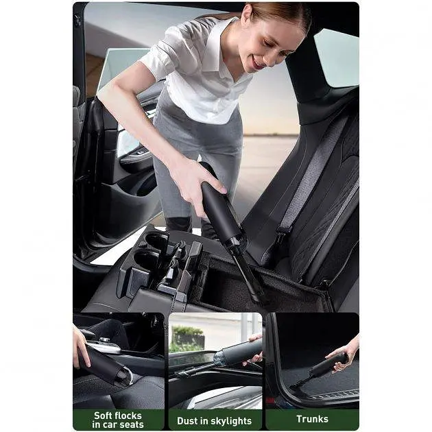 Автопылесос Baseus A2 / 75W /Сухая уборка / Аккумуляторный / 2 насадки / сумка / кабельType-C (CRXCQA2-01) - фото 6