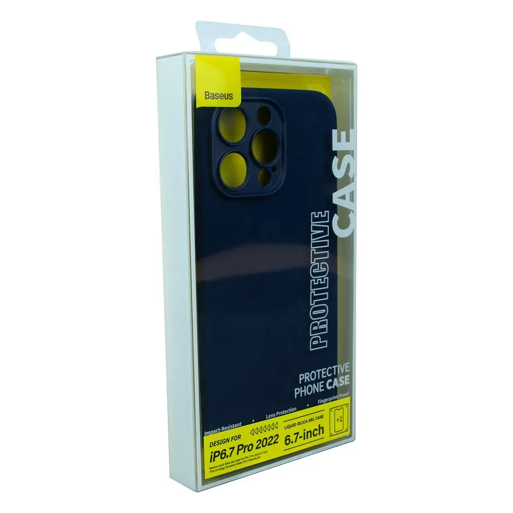 Чохол Baseus Liquid Silica Gel Case Glass 0.22 mm iPhone 14 Pro ARYT001703 Blue - фото 8