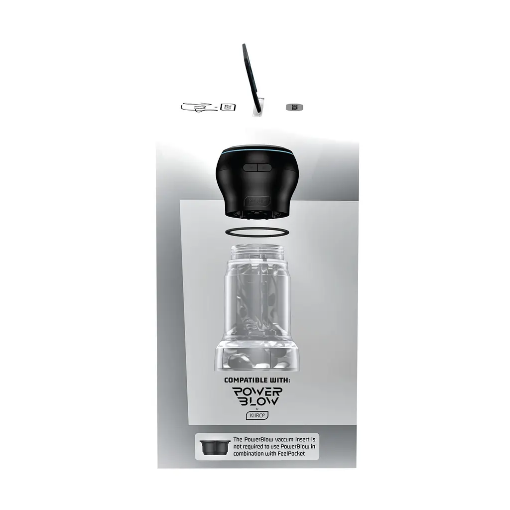 Мастурбатор Kiiroo Feel Pocket Crystal, сумісний з інтерактивною насадкою PowerBlow - фото 10