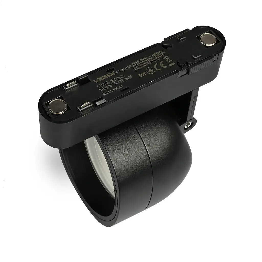 Світильник МАГНІТНИЙ трековий VIDEX LA78B 18W 4000K 48V Black VIDEX (28022-000) - фото 7