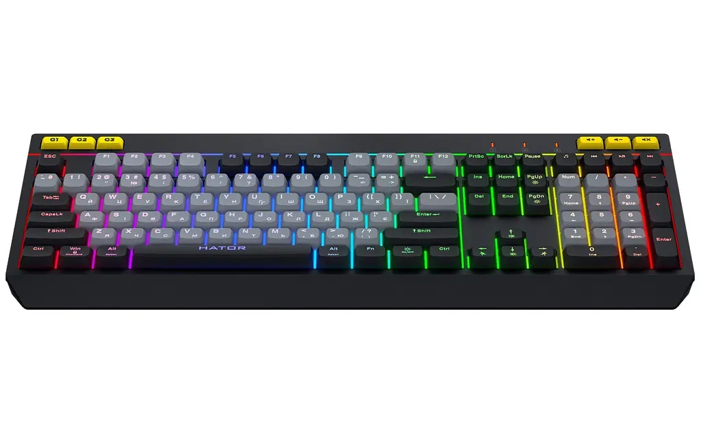 Клавиатура игровая мембранная Hator HTK-401UA USB Icefall Black-Gray - фото 3