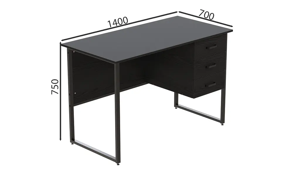 Комп'ютерний стіл Гаррі 75x140x70 чорний ДСП Сосна Кембра 16мм FRD-103565 - фото 2