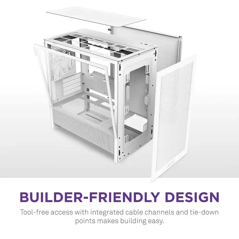 Корпус для ПК NZXT H3 Flow All White (CC-H31FW-01) - фото 3