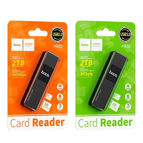Картридер Hoco HB20 Mindful 2 в 1 USB 3.0 черный - фото 4