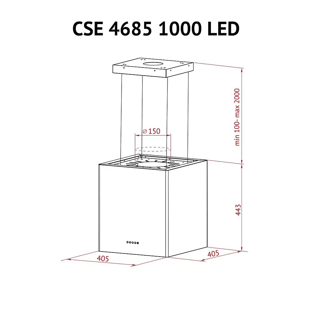 Витяжка острівна PERFELLI CSE 4685 I 1000 LED - фото 11