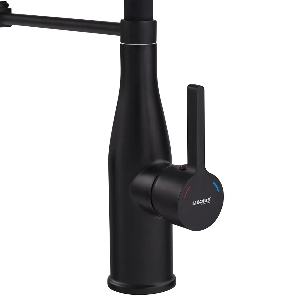 Змішувач для кухні Mixxus Premium Summer 017 Black з гнучким виливом MI6961 Чорний матовий - фото 6