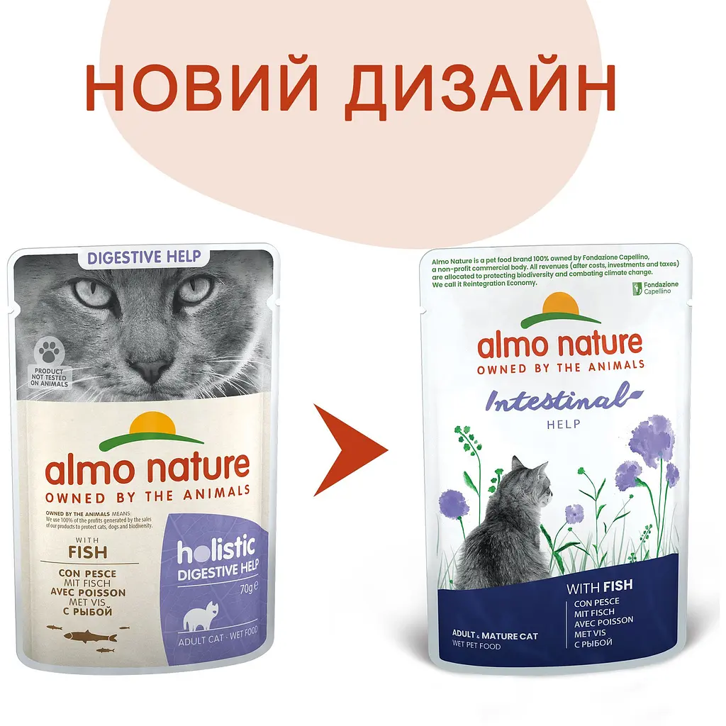 Вологий корм для котів Almo Nature Holistic Functional Cat з чутливим травленням з рибою 70 г - фото 3