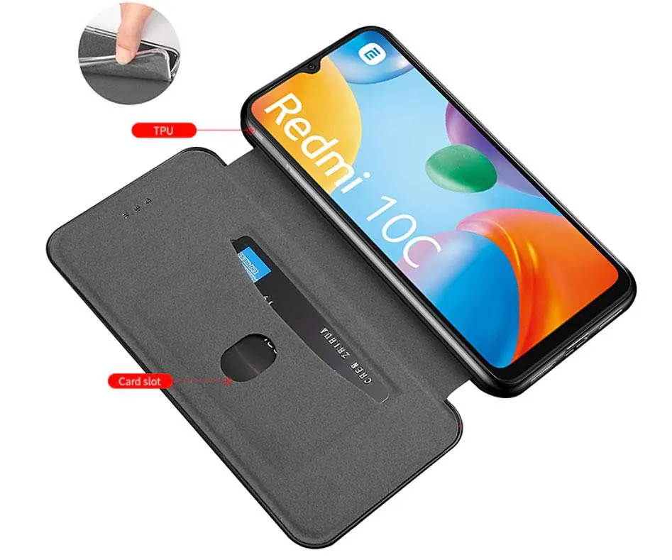 Чехол-книжка Primolux Besus для телефона Xiaomi Redmi 10C Black - фото 5