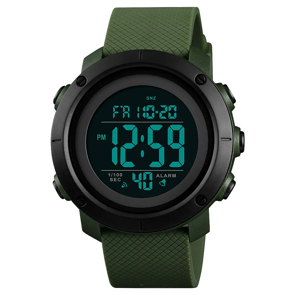 Наручний годинник чоловічий Skmei 1426 Army Green - Black ABS, 1426AGBK (12288) - фото 2