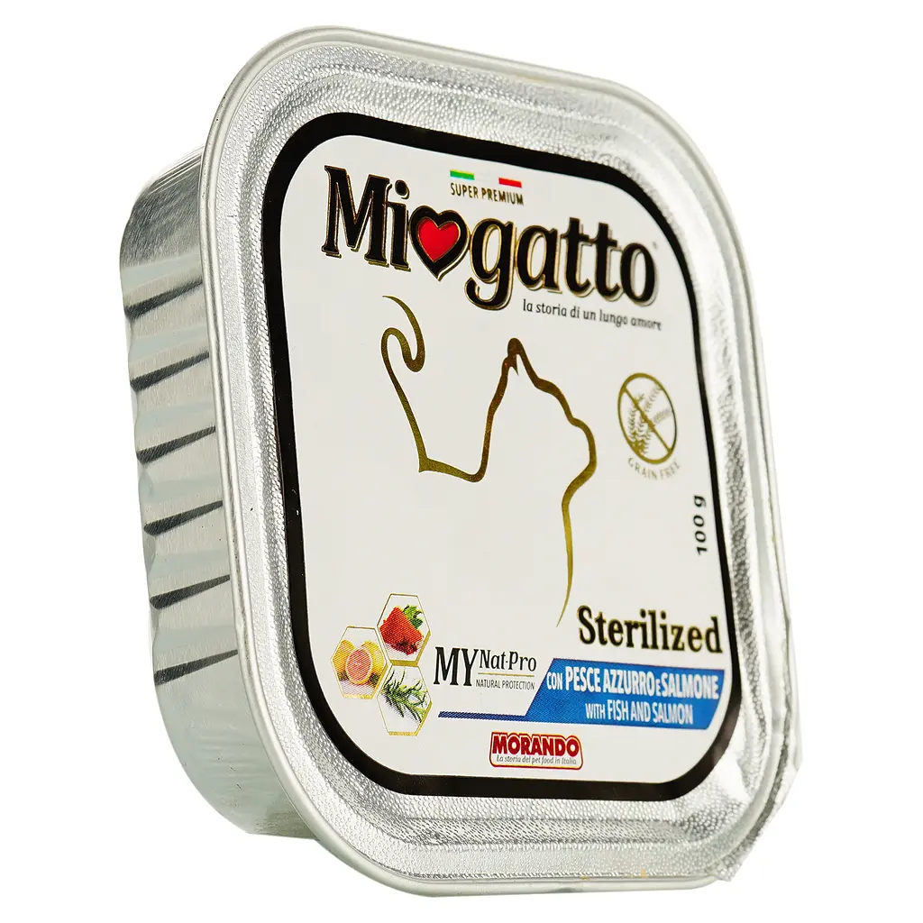 Консервы для стерилизованных кошек Morando MioGatto Sterilised беззерновые с лососем 100 г - фото 2