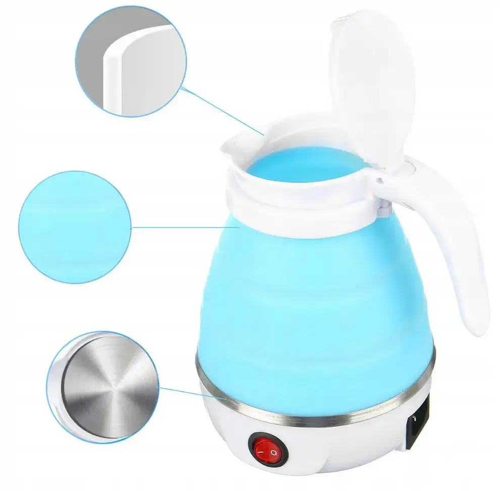 Дорожній чайник силіконовий складний дисковий 0,6л 600Вт 220В Travel Folding Elecreic Kettle YS-2008 - фото 2