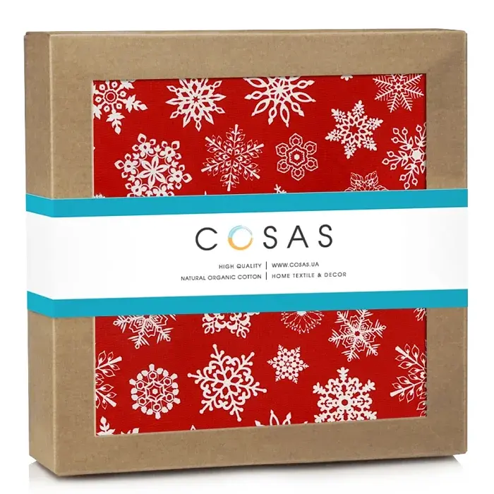 Фланелева пелюшка Cosas Winter 80х80 см червона (FlannelDiapers_SnowflakesWhiteRed_80x80) - фото 2