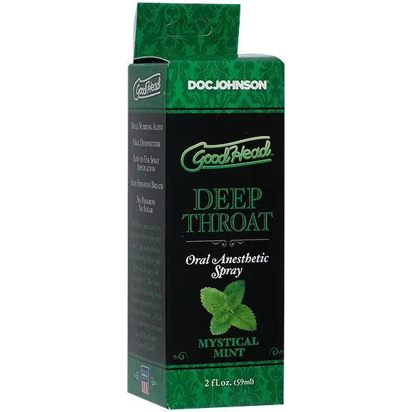 Спрей Doc Johnson GoodHead DeepThroat Spray - для глибокого мінету, 59 мл (м'ята) - фото 2
