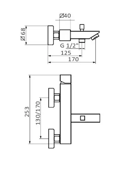 Змішувач для ванни GRB Kala 60225601 Чорний - фото 2