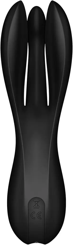 Кліторальний вібратор Satisfyer Threesome 2 Black, 3 гнучкі пальчики, 3 мотори - фото 2