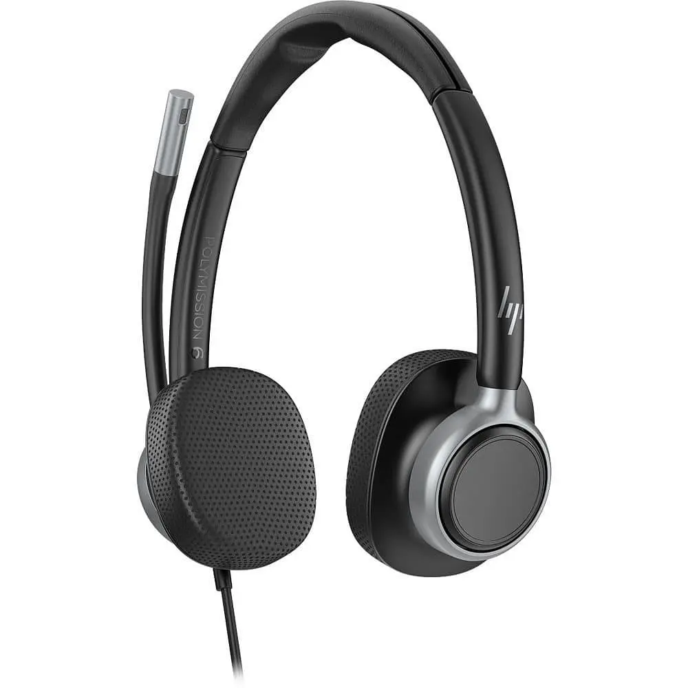 Гарнітура Poly On-ear HP Mission 625 USB-A USB-C 2 x Uni-mic AI noise reduction Black (C01C6AA) - фото 4
