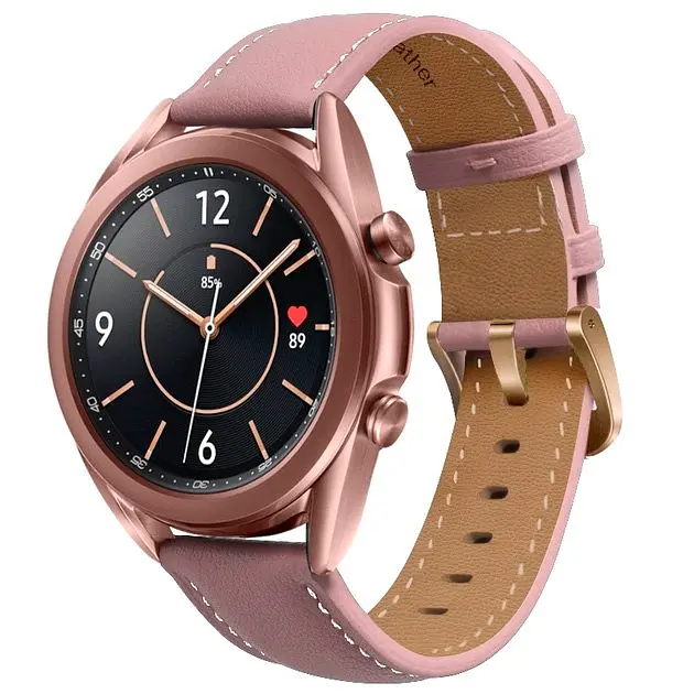 Ремешок для Samsung Galaxy Watch 5 Pro - коричнево-розовый Watchbands Standart ширина крепления 20мм размер L кожаный (WB5896173) - фото 3