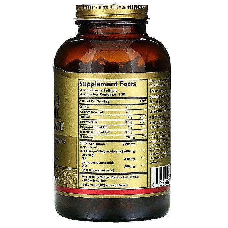 Риб'ячий жир Омега 3 Solgar Omega-3 Fish Oil 240 гелевых капсул - фото 2