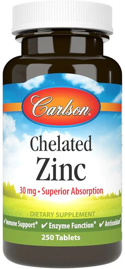Вітаміни та мінерали Carlson Labs Chelated Zinc, 250 таблеток - фото 1