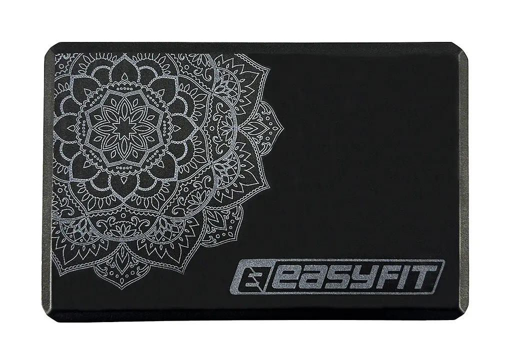 Блок для йоги EasyFit EVA с рисунком черный - фото 2