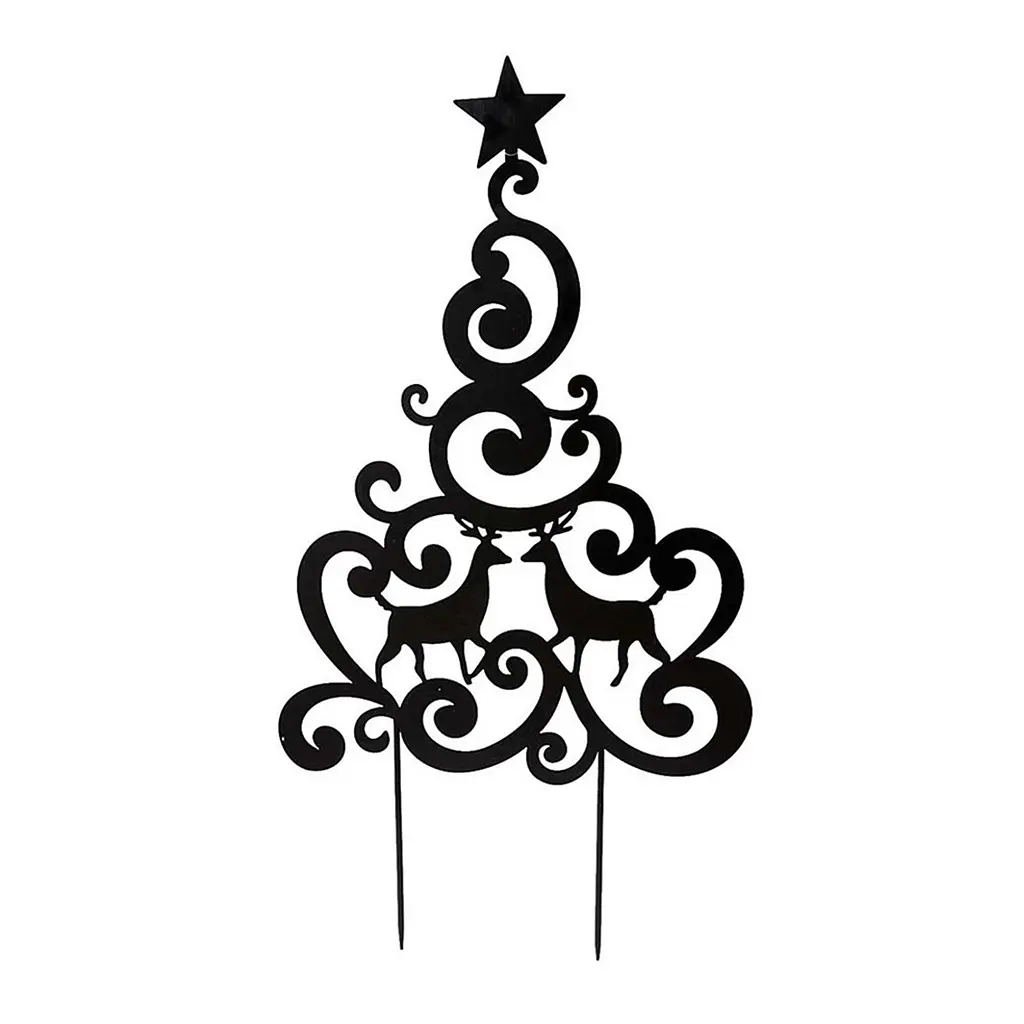 Різдвяна прикраса для саду та подвір'я Nice & Cozy Christmas Tree металева чорна