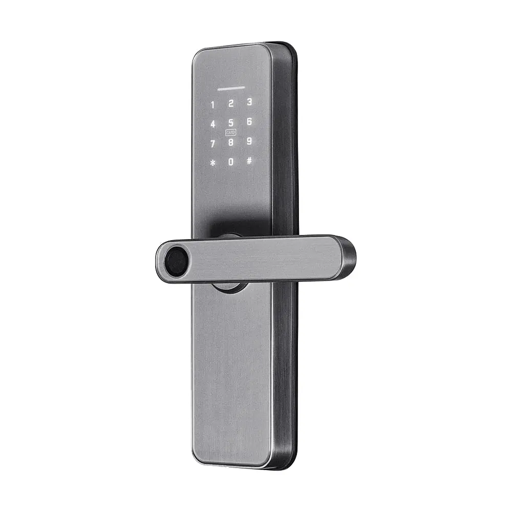 Замок біометричний автономний Trinix TRL-5405BTF Silver L/R з Bluetooth, зчитувачем відбитків пальців і карт Mifare (65-00088) - фото 2