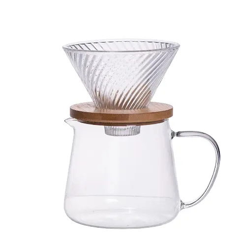 Набор для кофе стеклянный заварник и пуровер 600 мл Прозрачный Yiwu 64486-29 - фото 2