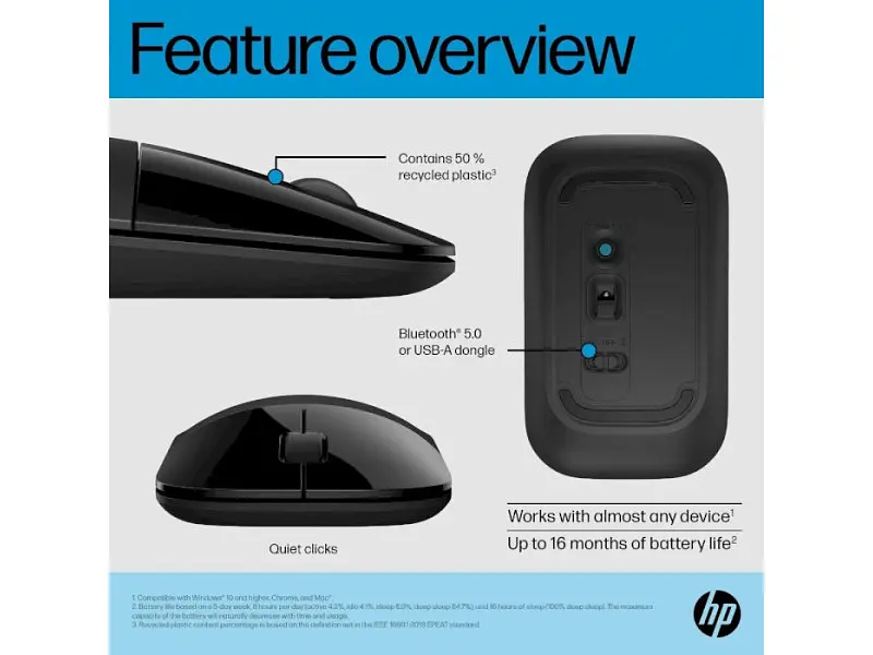 Миша HP Z3700 Dual Silver (758A9AA) - фото 9